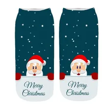 G# 3D Рождественский Санта и олень, носки с принтом, повседневные, средние, забавные, милые, спортивные носки, Прямая поставка, calcetines#06