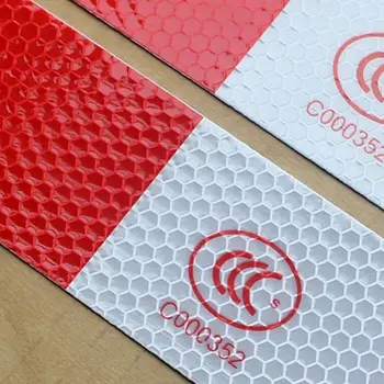 

Reflective Car Safety Warning Stickers Waterproof Red and White Adhesive Tape 270E