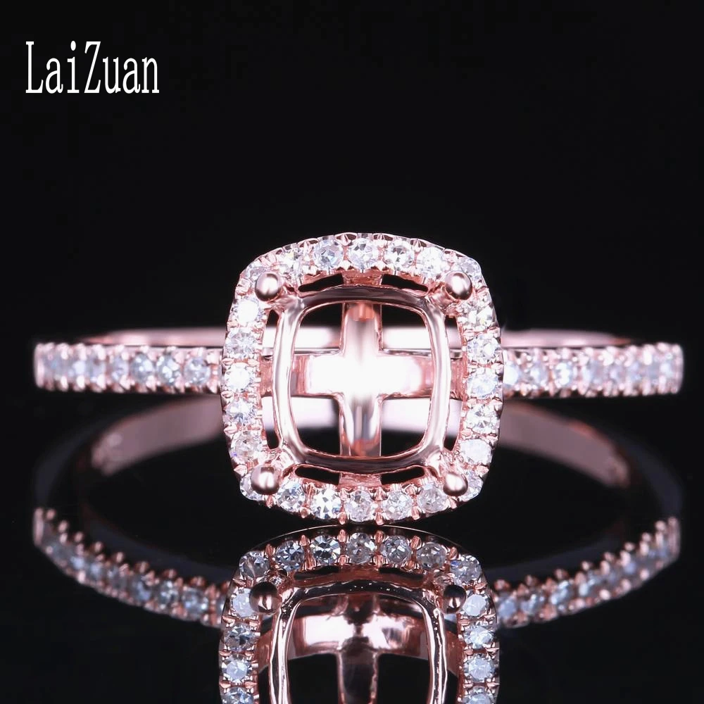 LaiZuan, 6x5,5 мм, подушка, огранка, 14 к, розовое золото, AU585 SI/H, натуральный бриллиант, обручение, полукрепление, кольцо, установка, для женщин, ювели... LaiZuan, 6x5,5 мм, подушка, огранка, 14 к, розовое золото, AU585 SI/H, натуральный бриллиант, обручение, полукрепление, кольцо, установка, для женщин, ювели...