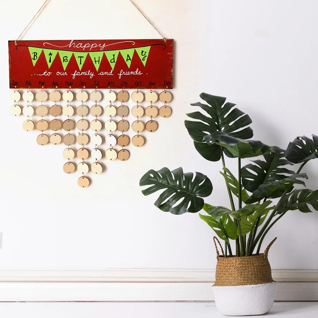 DIY деревянная доска на день рождения, подвесная доска с напоминанием, календарь, новогодний домашний декор, Адвент-календарь, Рождественский подвесной календарь