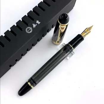 

Wing Sung 699 Vacuum fountain Pen Translucent Black Golden Clip F Nib Stationery Office school supplies penna stilografica