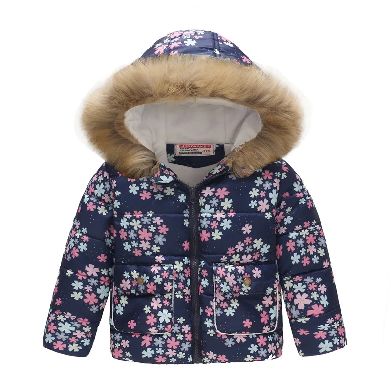 Зимняя Детская куртка с меховым капюшоном, с принтом динозавра, радужная детская зимняя куртка ветровка для мальчиков, верхняя одежда парки для девочек, пальто - Цвет: 6