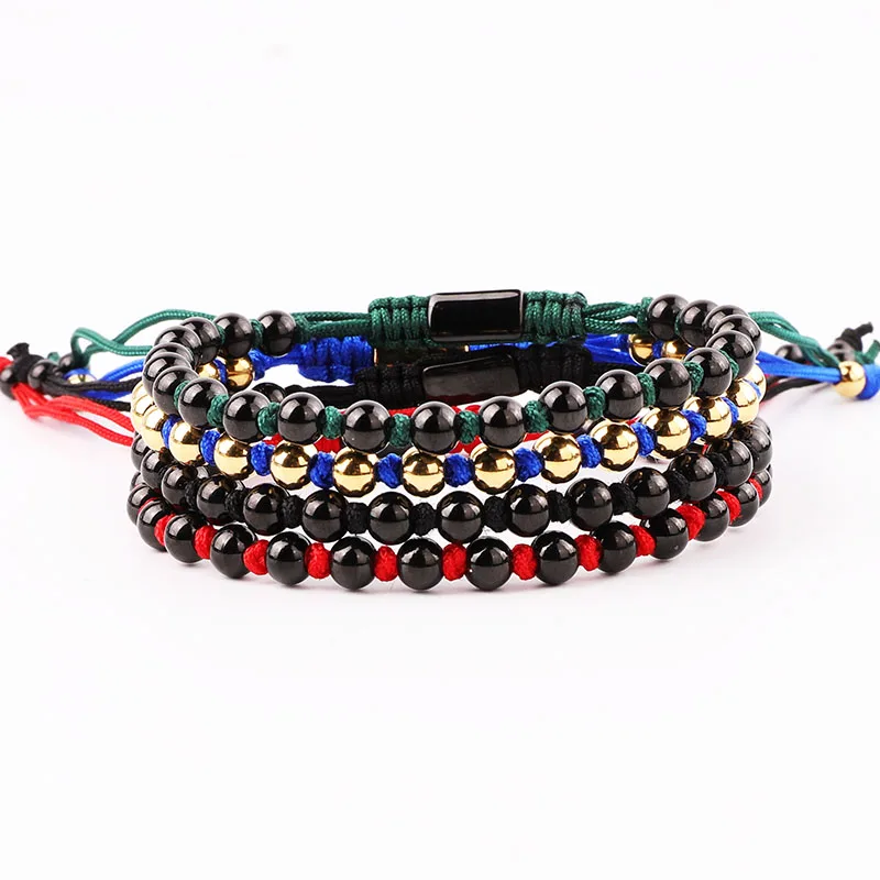 New Design High Quality 5mm Stainless Steel Beads Handmade Custom Macrame Adjustable Bracelet Jewelry For Men - Image 2