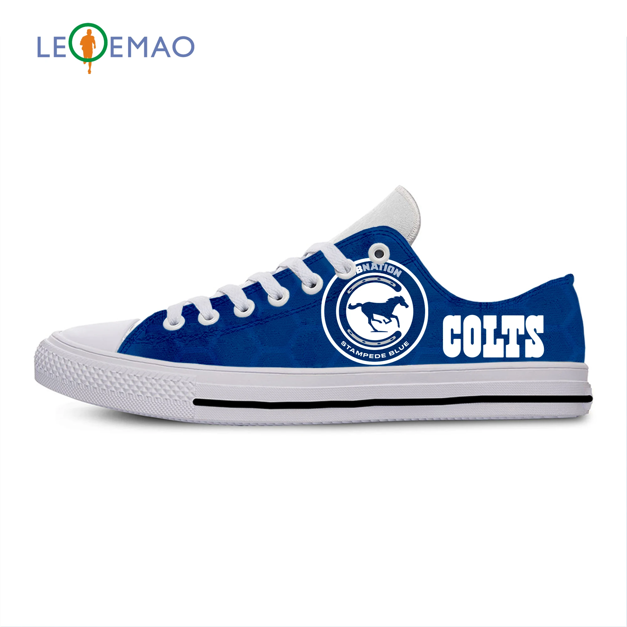 Running Canvas Shoes Breathable Colts Leisure Indianapolis Football Fans TEAM Fans Flat Canvas Sport Shoes Classic Sneakers