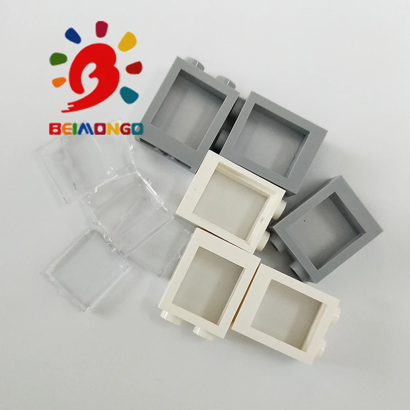 BEIMONGO строительные блоки рама MOC 60592*1x2x2 * стекло для рамы 1x2x2 40 шт окно DIY детские