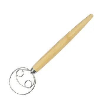 

Deense Deegmixer Houten Handvat Bloemmixer Spoel Bloemmixer Hulpmiddel Roer Handig Noodle Keuken Eiklopper Stick G4P8