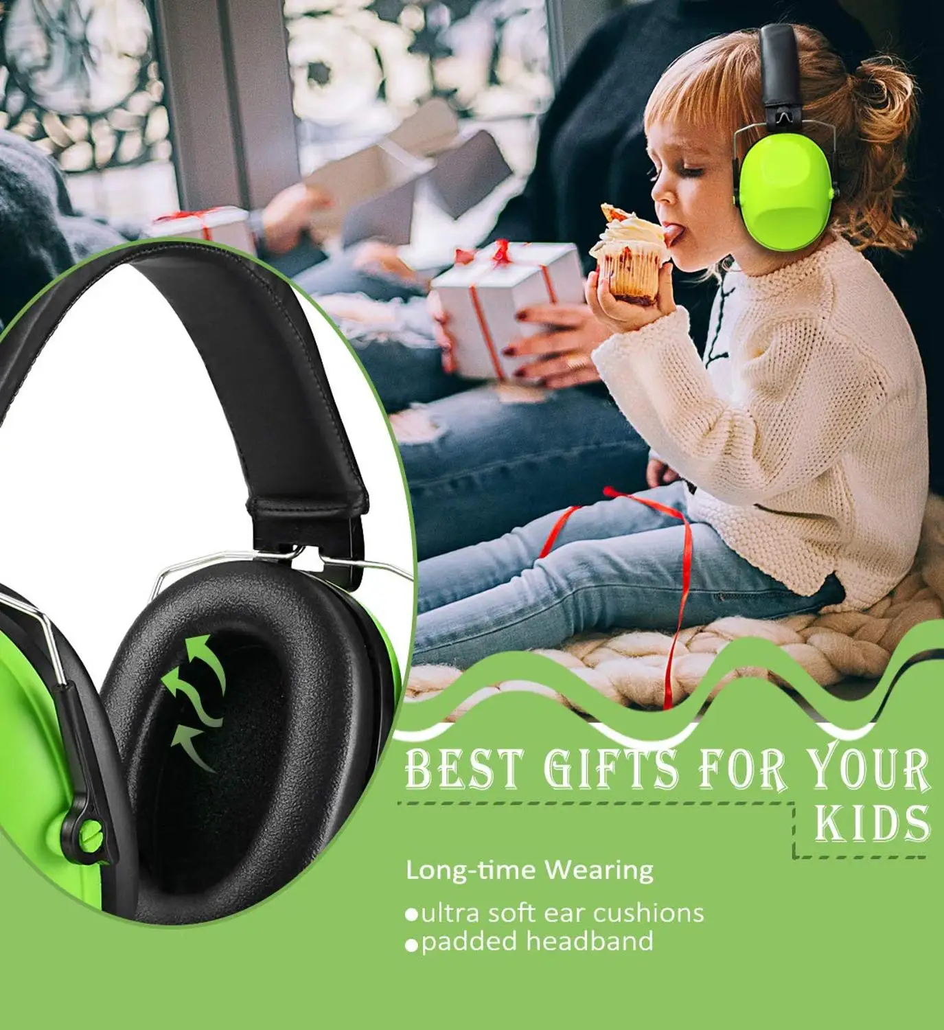 Safurance Kids  Earmuff 6 Months18 Years Old Child Baby Hearing Earmuffs Headphoe  Reduction Ear Protection Safety  Muffs