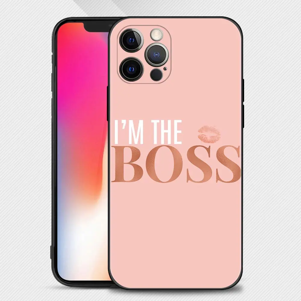 Rose Gold Pink Princess Queen Phone Case For iPhone 13 12 11 Pro Max XS Max XR X 7 8 Plus 12 Mini 6S 5S SE 2020 Silicone Cover