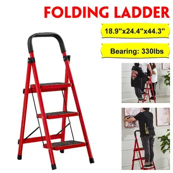 

44.3 inch Step Ladder Outdoor Fishing Chair Beach Step Stool Rescuing Ladder 5kg Household Portable Steel Collapsed Step Stool