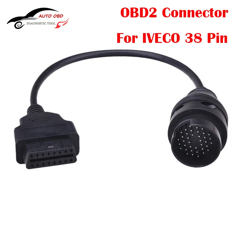 Кабель OBD 2 II для IVECO 38Pin obd 16-контактный разъем кабель интерфейса автомобиля Trucks