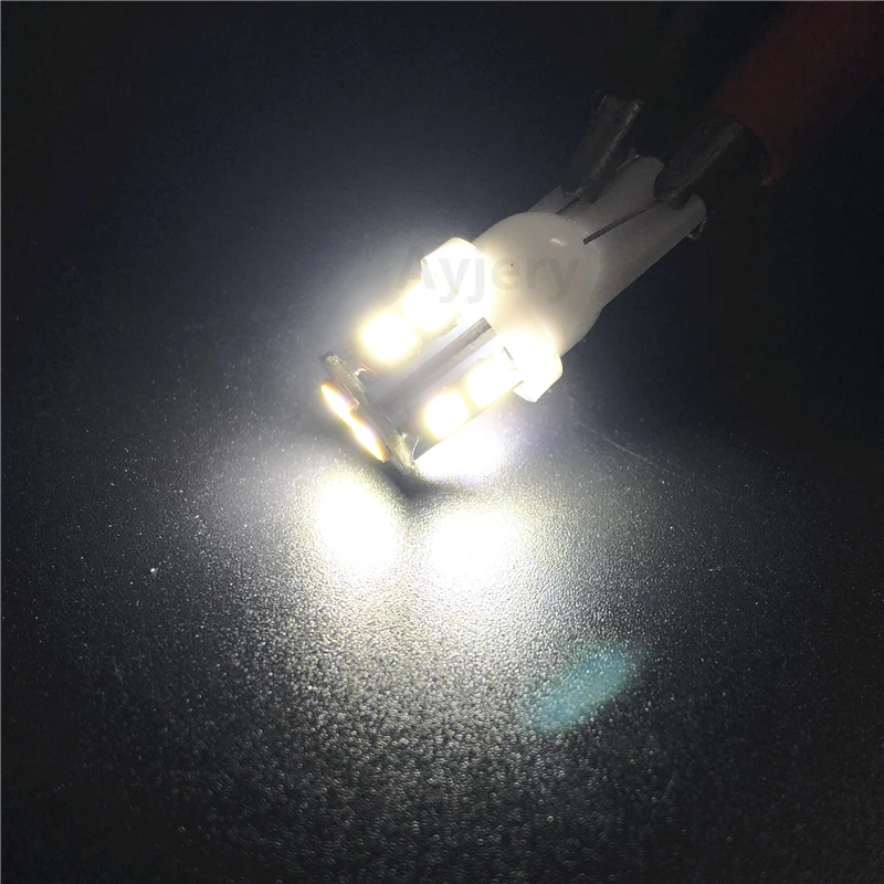 Ayjery 300 шт. T10 W5W 168 194 1210 3528 10 SMD 10 привело светового сигнала просвет Led автомобиля Автомобильный свет белого и синего цвета красный, Wedge Bulb
