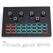 SC‑01 ABS Live Sound Card For Mobile Phone Computer Games For Live Broadcasting And Charging TikTok Live Sound Card-Black