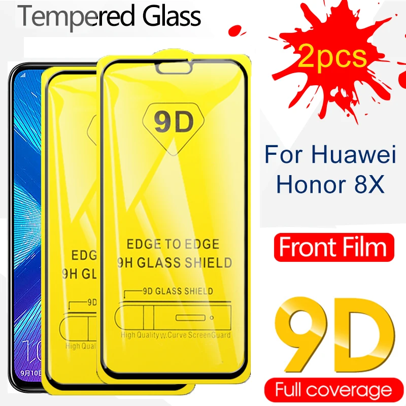 2 шт. 9D полное покрытие закаленное стекло для Huawei Honor 8X 8S 8C 8A 8 Pro Prime Lite Защитная