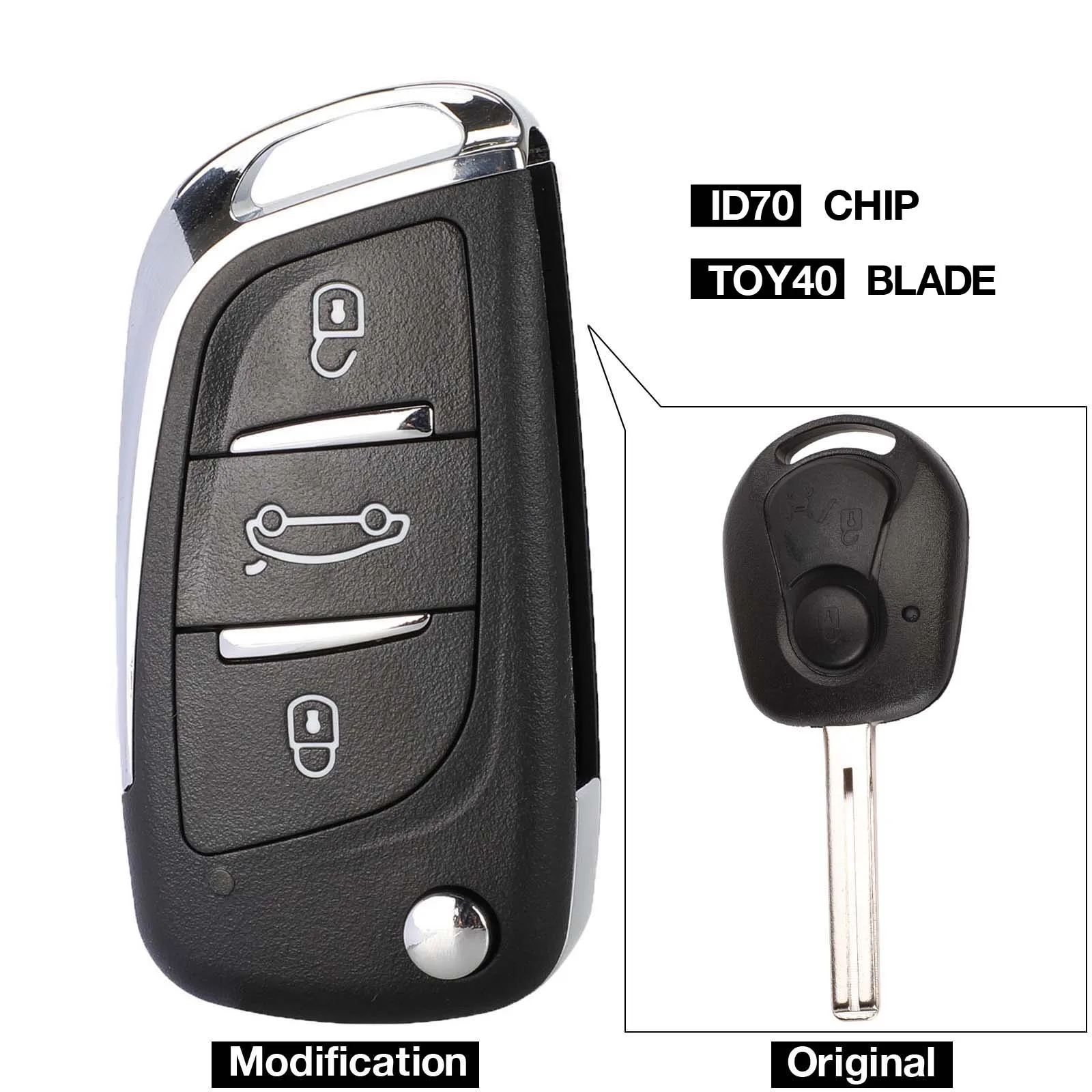 KUTERY 3 BUTTONS FOR SSANGYONG REMOTE CONTROL KEY WITH ELECTRONICS 315 433 MHZ ACTYON KYRON REXTON KORANDO UNCUT BLADE CAR KEYS