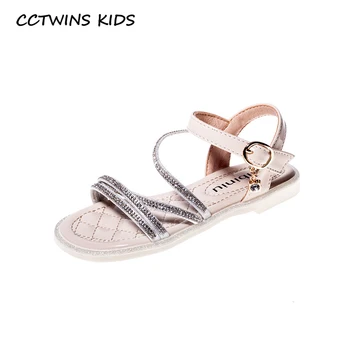 

CCTWINS Kids Shoes 2020 Summer Baby Girls Rhinstone Sandals Children Fashion Princess Flat For Toddler Brand Black Shoes PS817