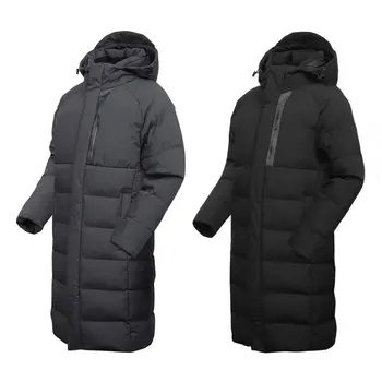 

Men Women Winter Electronic Heating USB Hooded Jacket Long Sleeve Adjustable Heated Warm Coat Thermal Midi Long Outwear