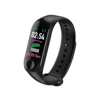 

Watch M3plus Color ScreenSmart Bracelet Step Counter Heart Rate Blood Pressure Information Smart Reminder Sports Bracelet
