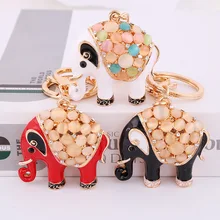 Изысканный индийский слон моделирование с инкрустацией стразами брелок для девочек Сумка сплав брелок Подвеска