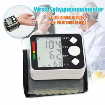 

Automatic Wrist Sphygmomanometer Digital Blood Pressure Monitor Tonometer Meter USB Charge Wrist LCD Display