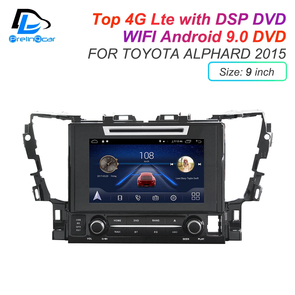 Top IPS touch screen DSP sound Android 9.0 2 DIN 4g Lte radio For TOYOTA Alphard 2015  GPS DVD player stereo navigation 1 Top IPS touch screen DSP sound Android 9.0 2 DIN 4g Lte radio For TOYOTA Alphard 2015  GPS DVD player stereo navigation 1