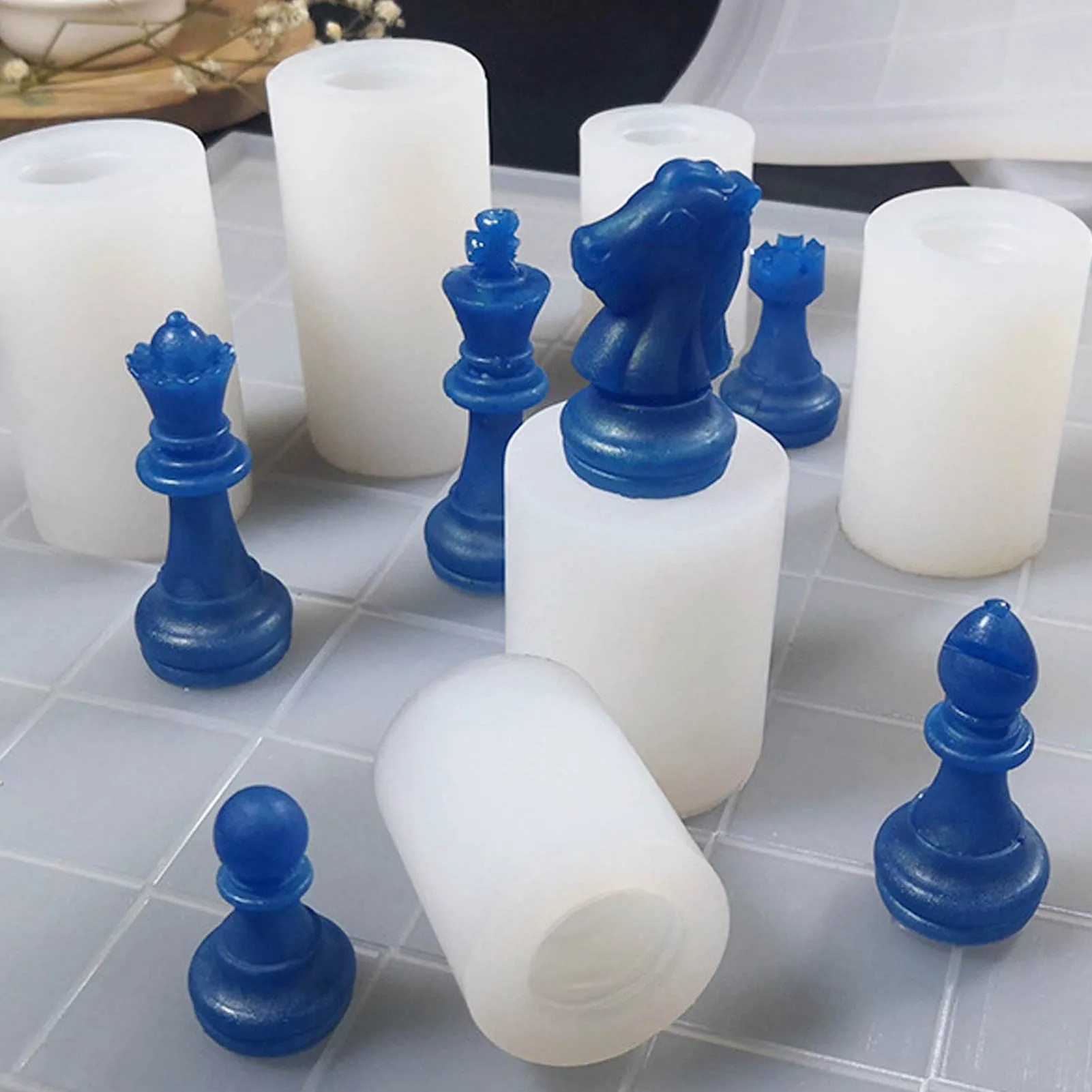 Moldes de resina de xadrez 3d, peça de silicone internacional, molde de  resina de fundição uv, moldes epóxi para artesanato faça você mesmo,  fabricação de jóias de xadrez - AliExpress