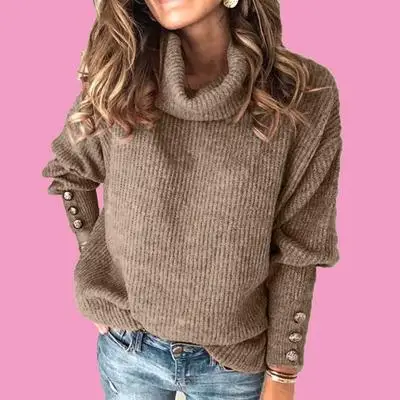 Свитер с высоким воротом, Женский пуловер, тонкая рубашка с длинным рукавом, осеннее и зимнее нижнее белье, плотный свитер, вязаный Топ - Цвет: G
