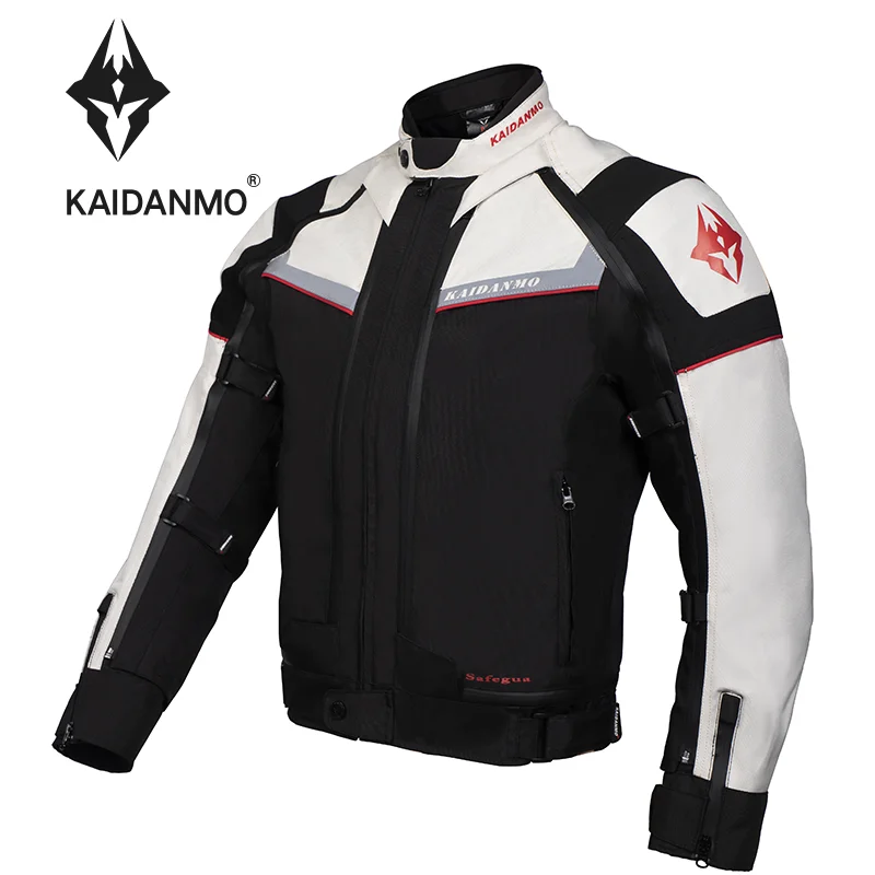 Motorcycle riding jacket winter four seasons waterproof anti-fall thermal motorcycle jacket male breathable motorcycle protectio - Цвет: Бежевый