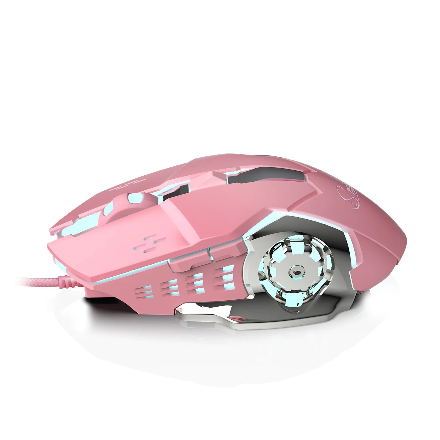Розовая Проводная игровая мышь 3200 dpi регулируемая, USB, проводная мышь Профессиональный геймер мышь светодиодный подсветка для компьютера ПК ноутбука
