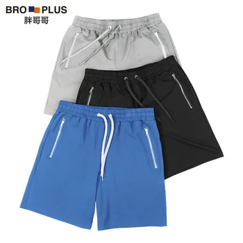 

Fat Brother Big Size Plus-sized Loose Sports Solid Color Shorts Drawstring Elastic Waist 200 Jin Fat Casual Pants
