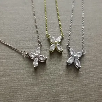 

S925 pure silver 1:1 classic fashion necklaces ms stone clovers 3 color act the role ofing is tasted