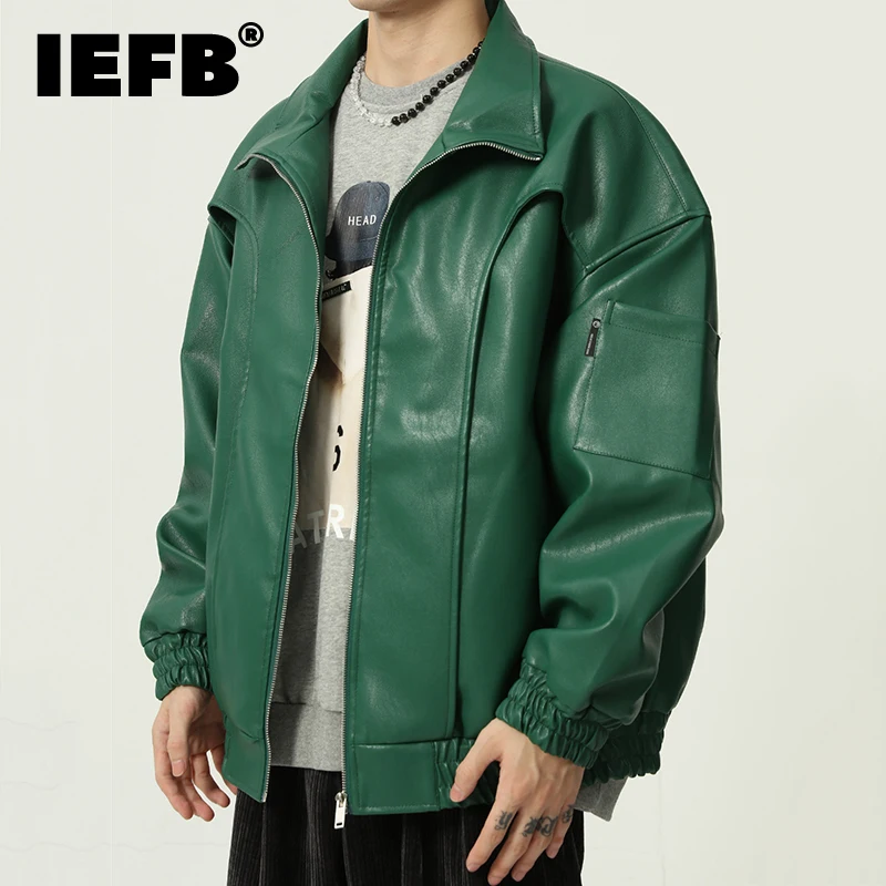Chaqueta De Piel Sintética Para Hombre, Estilo Informal, Para Invierno, Color Marrón, Para Motociclista, Para Motociclismo, Color Negro, Azul, Rojo