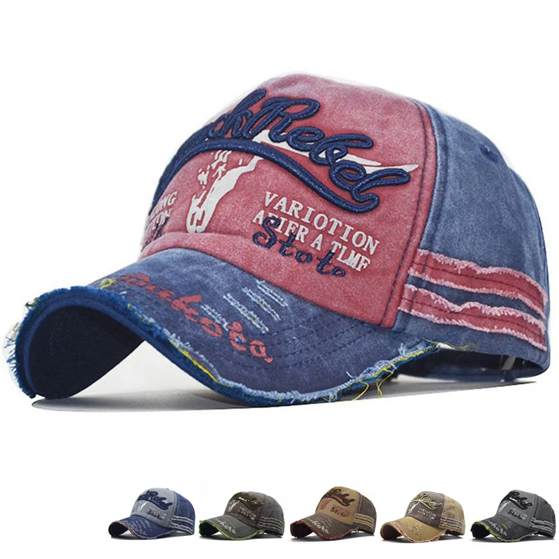 

VACIGODEN Fashion Retro Denim Baseball Cap Women Outing Sun Hat Men Snapback Gorra Unisex Washed Cotton Wild Casual Peaked Cap