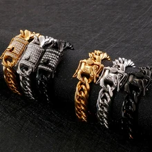 11 мм Мужской прочный браслет-цепочка из нержавеющей стали, модные ювелирные изделия дружбы черного золота, мужские браслеты, Прямая поставка