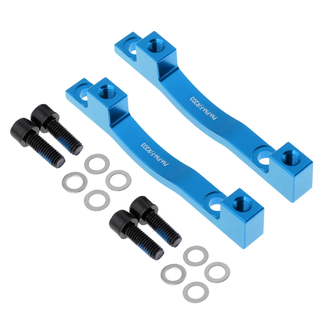 2 Pieces 203mm MTB Mountain Road Bicycle Bike Front & Rear Disc Brake Mount Adaptor Mounting Bracket - Various Colors