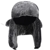 Unisex Men Women Russian Hat Trapper Bomber Warm Trooper Ear Flaps Winter Ski Hat Solid Fluffy Faux Fur Cap Headwear Bonnet 5