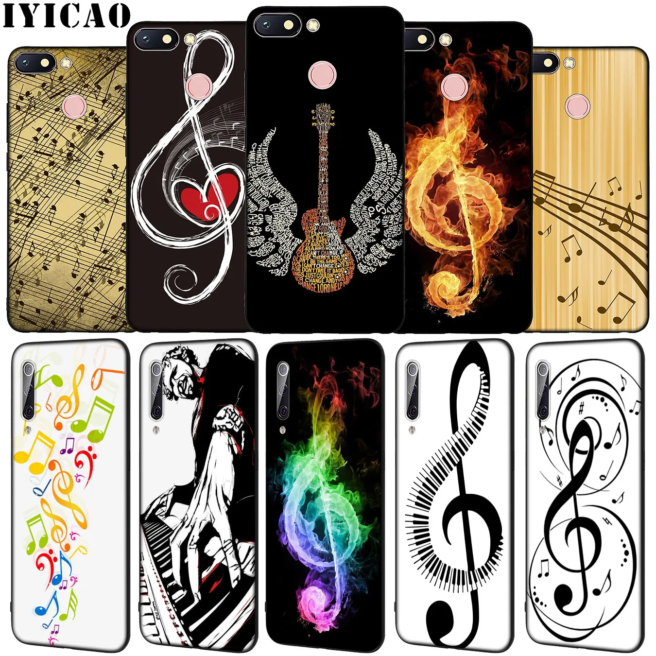 IYICAO music key and notes Style Thin Soft Silicone Phone Case for Xiaomi Redmi Note 8 8T 8A 7 7A 6 6A 5 5A GO S2 K30 K20 Pro | Мобильные