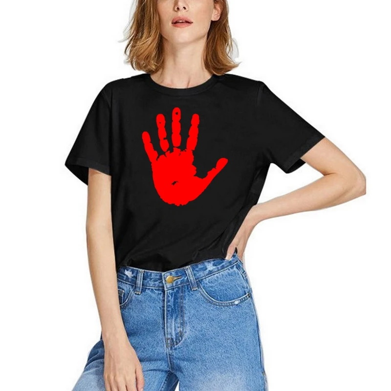 

2020 New Harajuku Hand Printed Women T-shirts Casual Tee Tops Summer Short Sleeve Female T shirt for Women Clothing