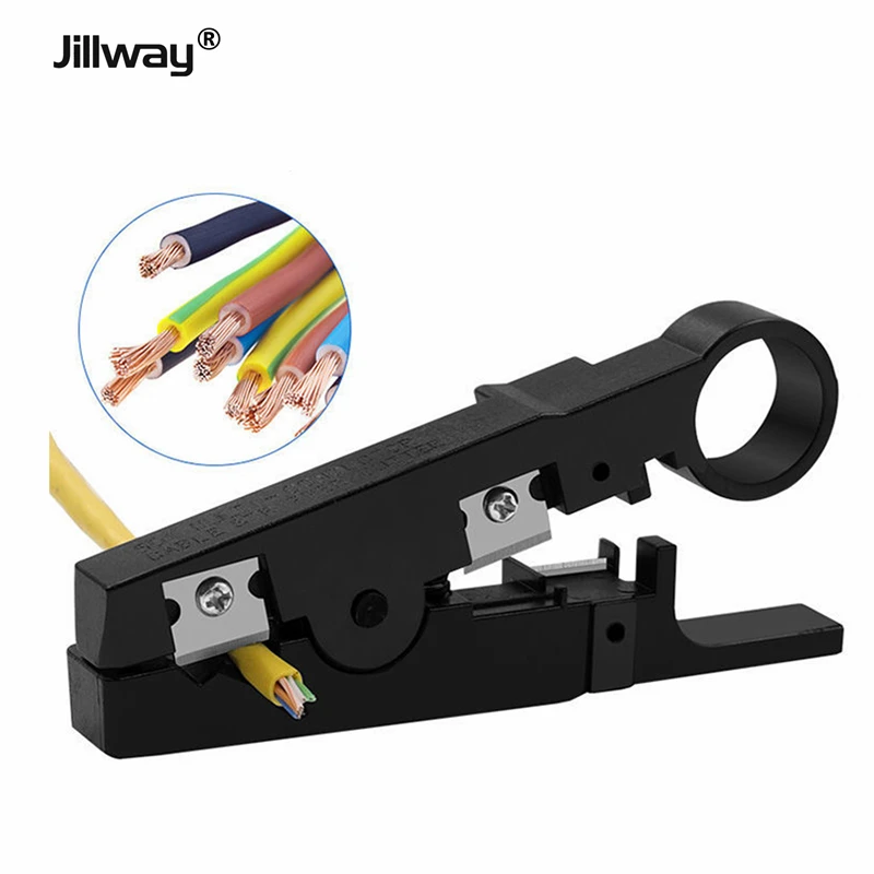 Jillway network cable stripper universal cutter stripper is suitable for CAT56 telephone line round UTP wire stripping hand tool internet wire tester