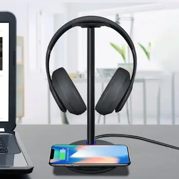 

Fast Wireless Charging Headphone Stand 5W/7.5W/10W Fast Charging Speed Headset Holder with LED For All Qi Phone