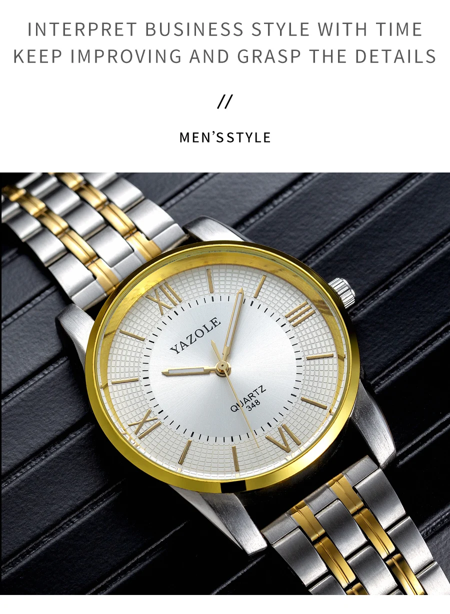Роскошные мужские часы лучший бренд YAZOLE мужские деловые часы Мужские кварцевые наручные часы золотые водонепроницаемые часы из нержавеющей стали reloj hombre