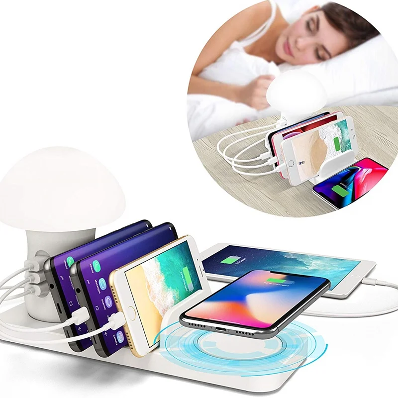 Tongdaytech Usb Qi Беспроводное зарядное устройство для Iphone X XR 8 11 Pro Max Quick Charge 3,0 быстрое зарядное устройство док-станция для samsung S10 S8
