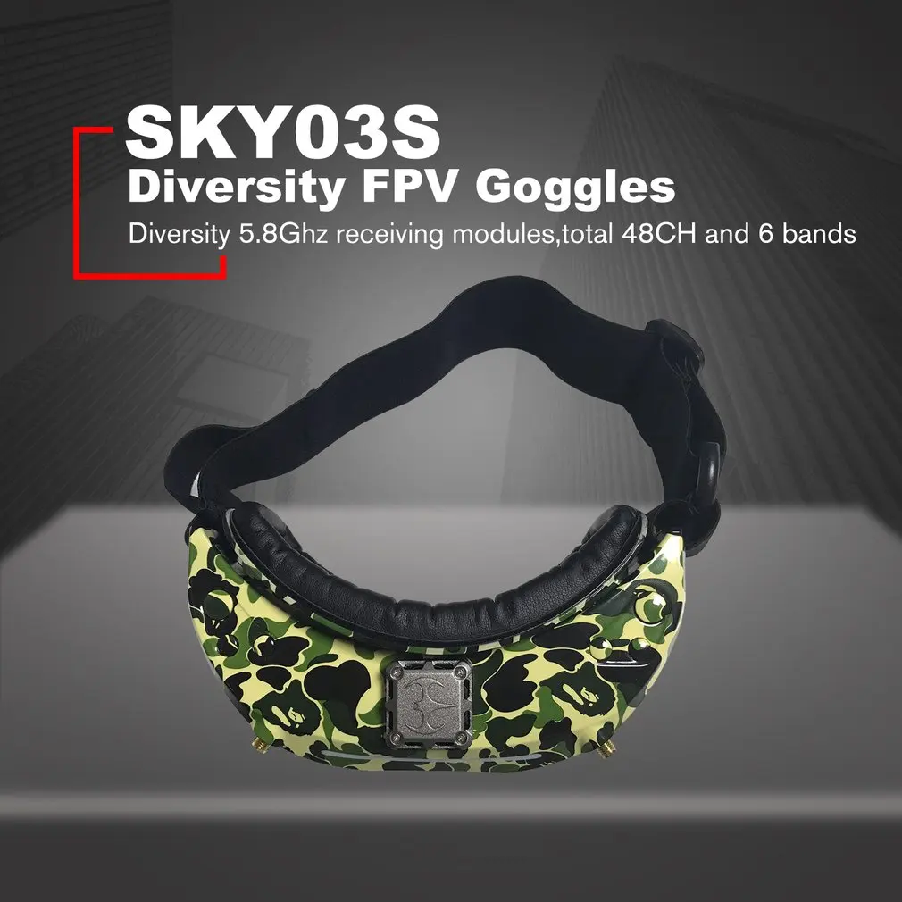 5,8 GHz 48CH разнообразие FPV очки поддержка HDMI отслеживание головы с вентилятором DVR фронтальная камера для радиоуправляемого дрона