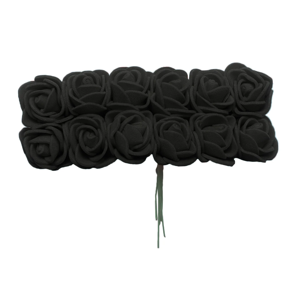 144x Artificial Foam Rose Flower With Stems Wedding Bridal Shower Bouquet Home Decoration