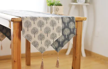 

New Cotton Linen Home Decorations Rich Tree Tea Table Kung Fu Tea Mat Bed Banner Zen Tea Wishing Tree Small Tree Pattern