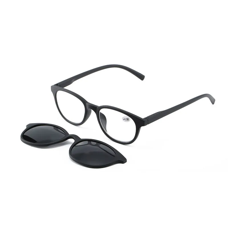 Поляризованные солнцезащитные очки для чтения, мужские и женские очки с магнитным зажимом, квадратные оптические ультра-светильник, оправы для очков по рецепту