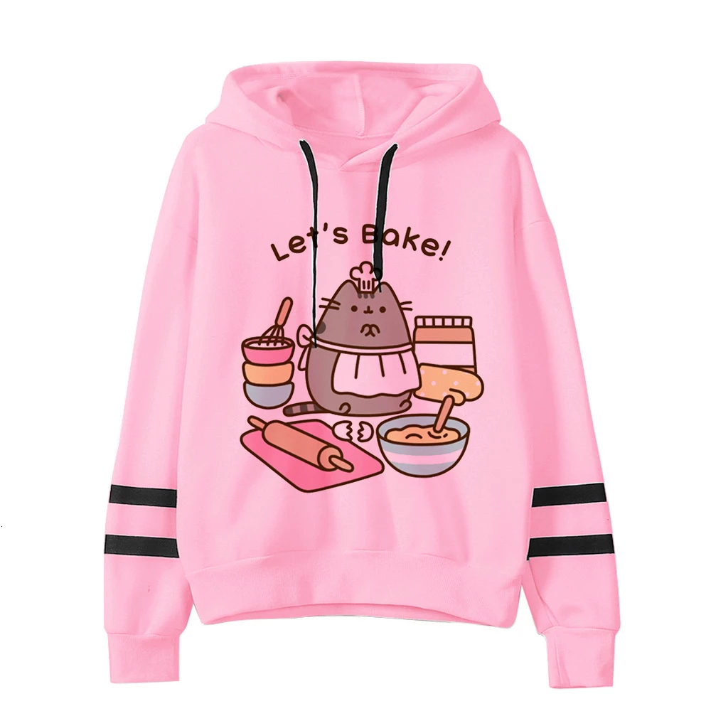 cat hoodie women fashion cartoon korean harajuku pink female style kawaii 90s clothes hood Sweatshirt Oversized cat clothes - Цвет: 814