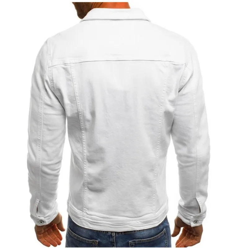 Covrlge Washed Denim Jackets Men Coat Dark Blue Casual Jacket Cotton Turn-down Collar Long Sleeve Bomber Jackets Male MWJ176