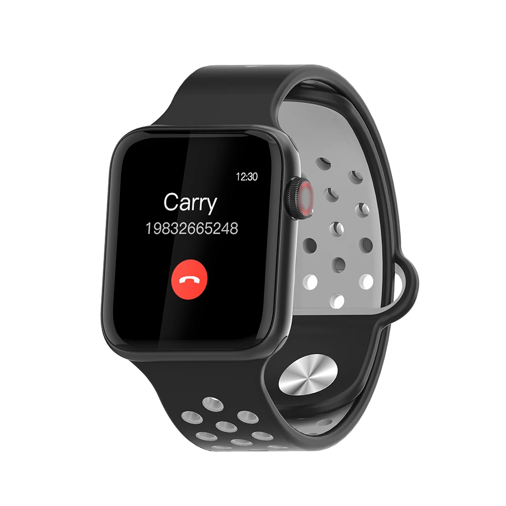 LEMADO Smart Watch Full Touch Screen Alloy Case Heart Rate Message Call Reminder Smartwatch Men Women for Apple Android Phone - Цвет: black black gray