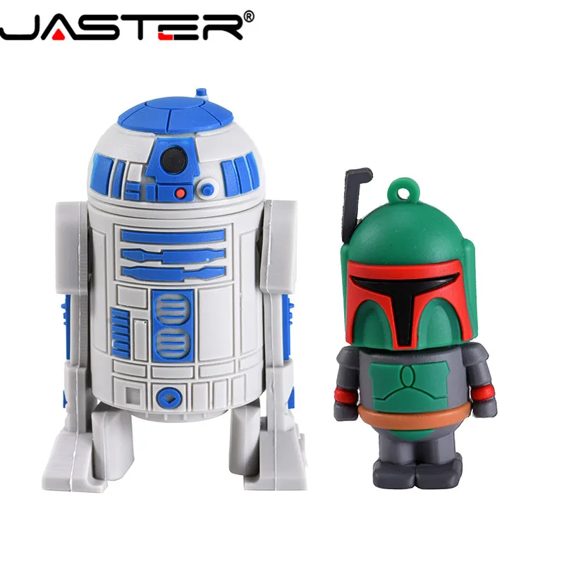 Флешка JASTER серии Star Wars R2D2 USB флешка с роботом флеш накопители 2 ГБ 8 16 32 YODA darth vader|USB