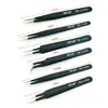 VETUS TS ESD Black Eyelashes Tweezers Anti-static Professional Volumn Eyelash Extension Eyebrow Stainless Steel Makeup Tweezer 4